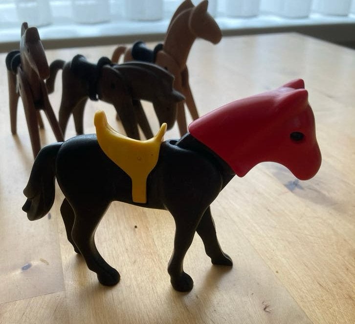 6 Playmobil paarden - waaronder 5 vintage 1974 Geobra, Ophalen of Verzenden, Gebruikt