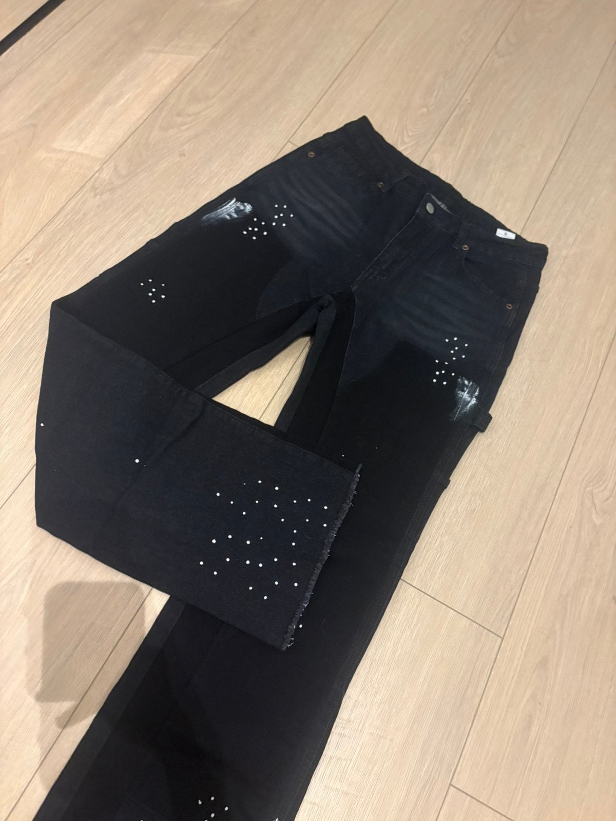 Mooie zwarte flared broek, Verzenden, Nieuw, Maat 46 (S) of kleiner, Zwart