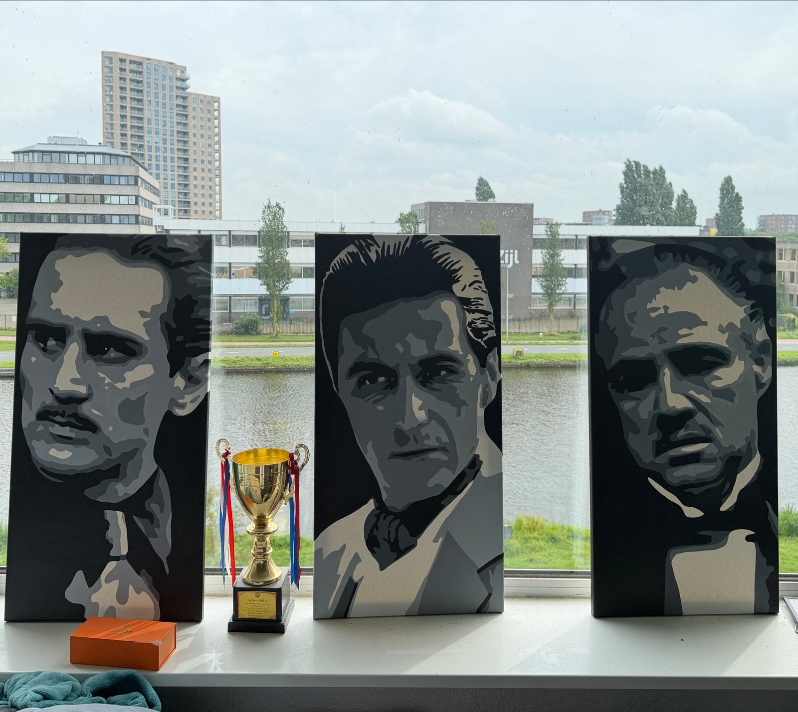 Set van 3 Godfather schilderijen - Al Pacino, Marlon Brando, Acrylverf, Handgeschilderd, Ophalen of Verzenden, Portret