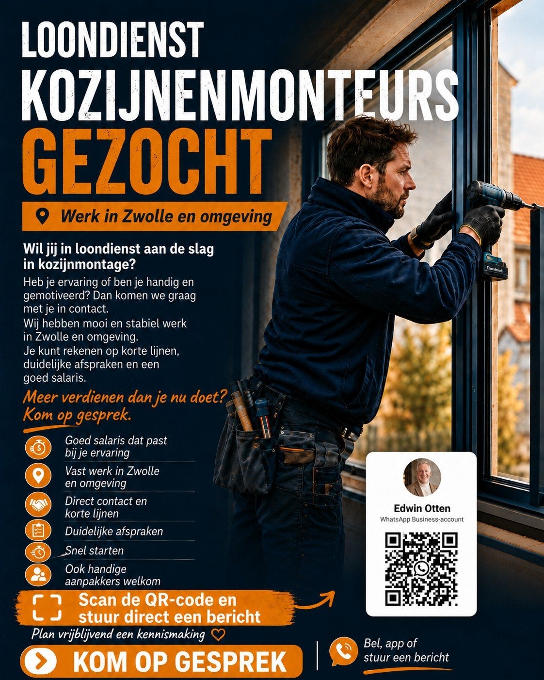 Kozijnenmonteur gezocht | Goed salaris | Kroon Kozijn Zwolle, Vacatures, Overige niveaus, Starter, Overige vormen