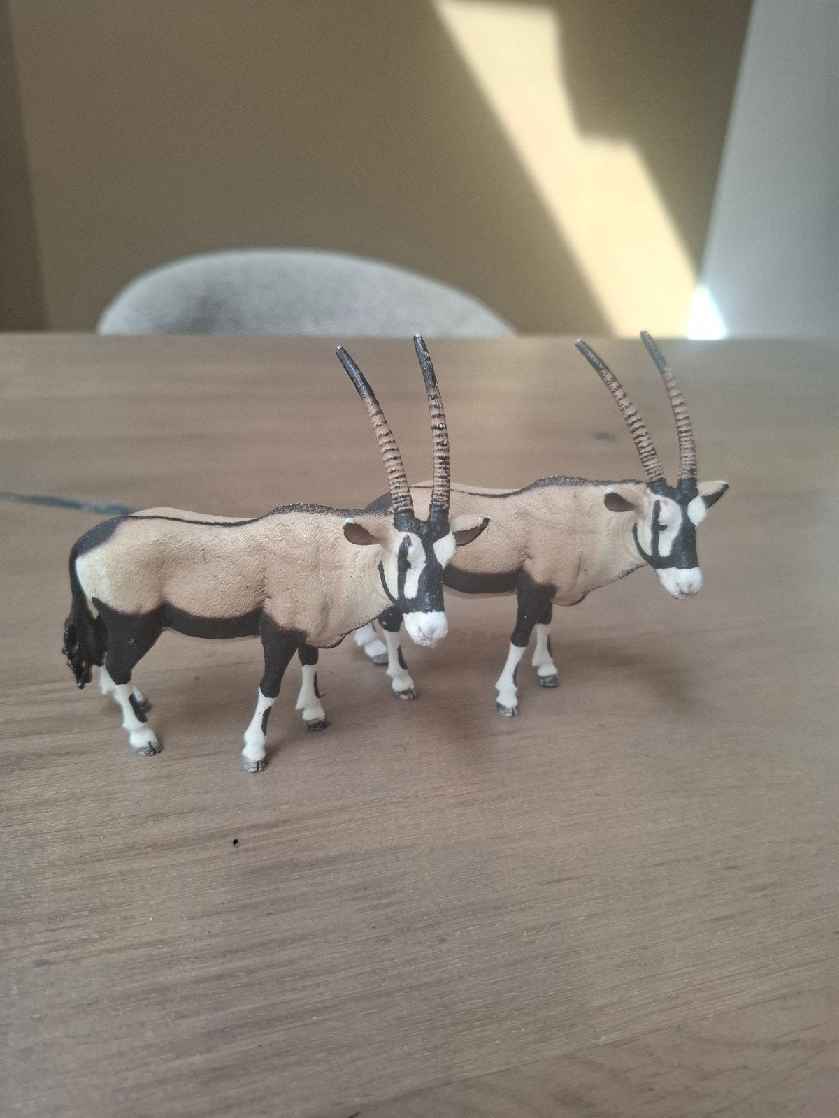 Twee Schleich Oryx antilope beeldjes, Verzamelen, Ophalen of Verzenden, Zo goed als nieuw, Wild dier, Beeldje of Figuurtje