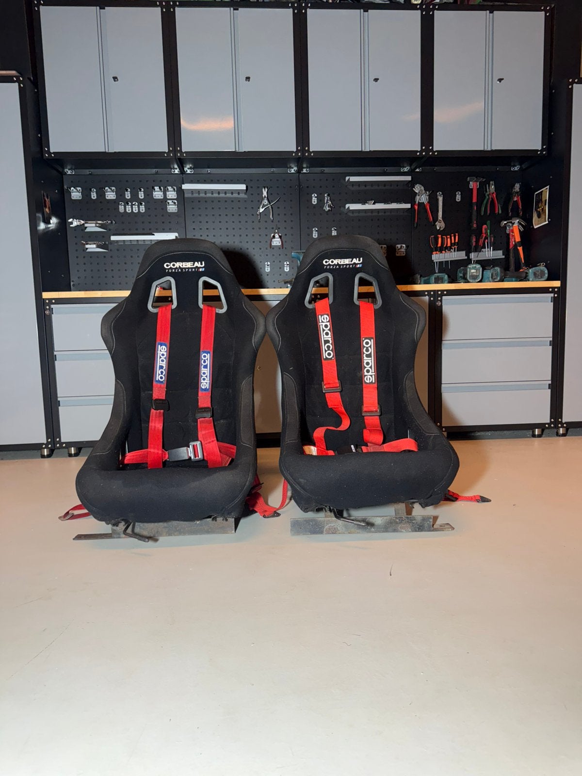 Kuipstoelen corbeau met sparco 3-punts gordels e36 frame, Ophalen, Universele onderdelen