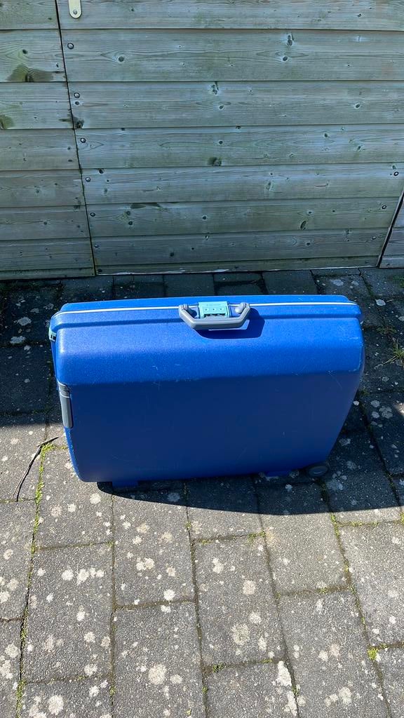 Blauwe samsonite koffer, Gebruikt, Hard kunststof, 45 tot 55 cm, 70 cm of meer