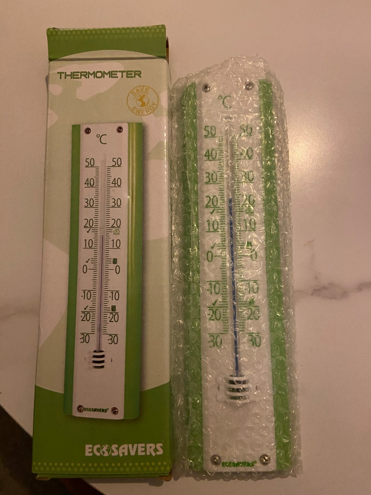 Nieuwe Buitenthermometer in Doos - Ecosavers, Buitenthermometer, Nieuw, Overige merken, Kunststof