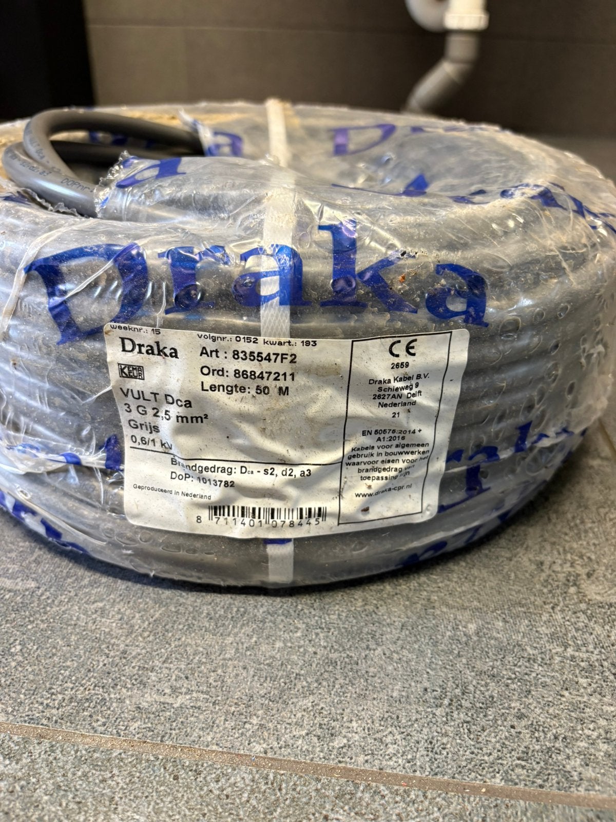 50m kabel 3x2,5, Ophalen of Verzenden, Kabel of Snoer