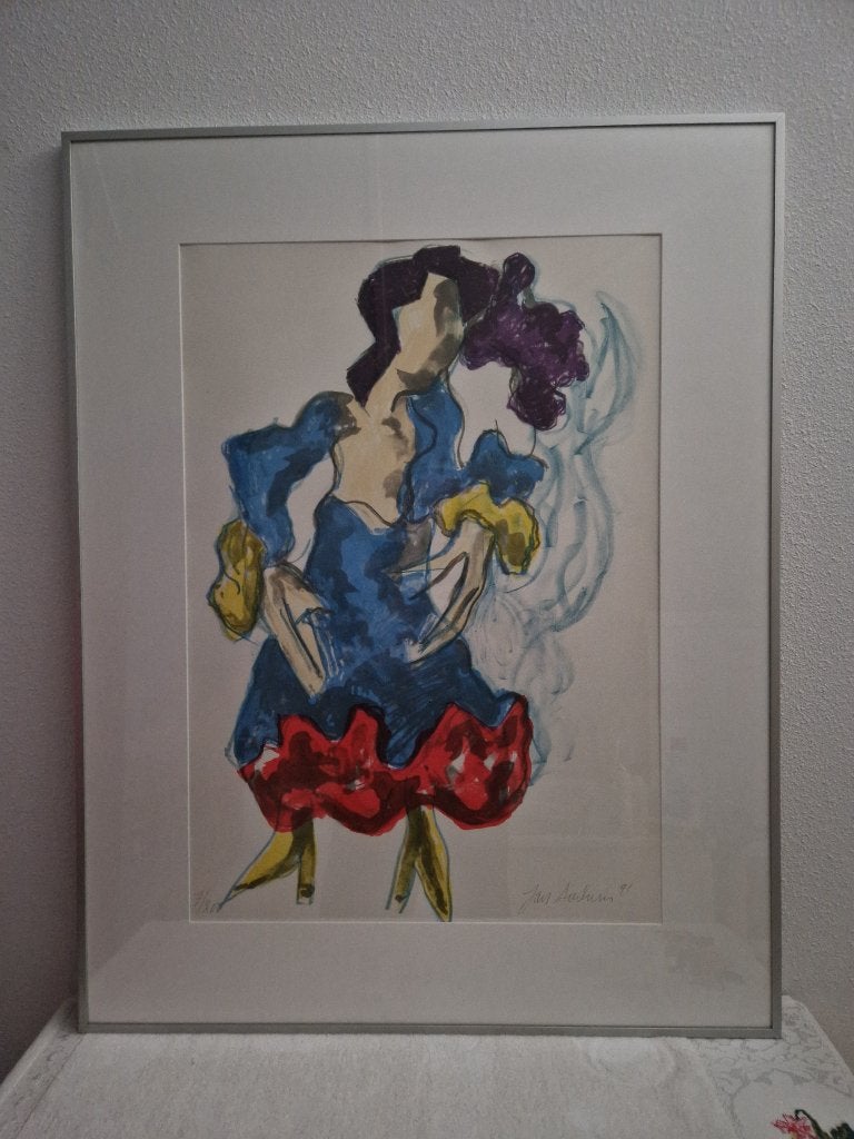 Lithografie Jan Sierhuis   Flamencodanseres   1991    7/200, Antiek en Kunst, Kunst | Litho's en Zeefdrukken, Gelimiteerde oplage