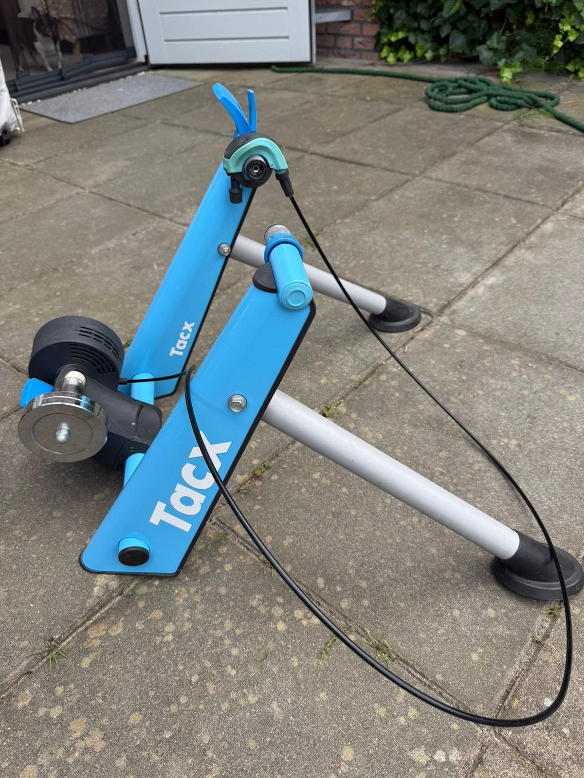 Tacx fietstrainer met kabelbediening + trainerwiel, Ophalen, Gebruikt, Metaal, Benen