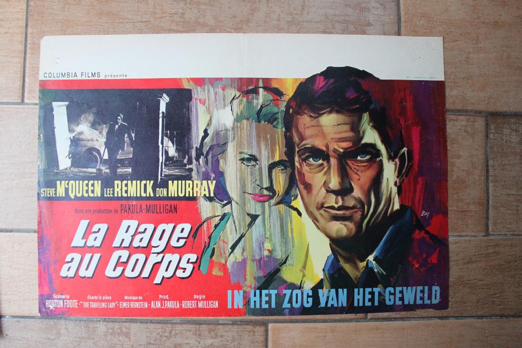 filmaffiche Steve McQueen Baby The Rain Must Fall filmposter, Rechthoekig Liggend, Ophalen of Verzenden, Zo goed als nieuw, A1 t/m A3