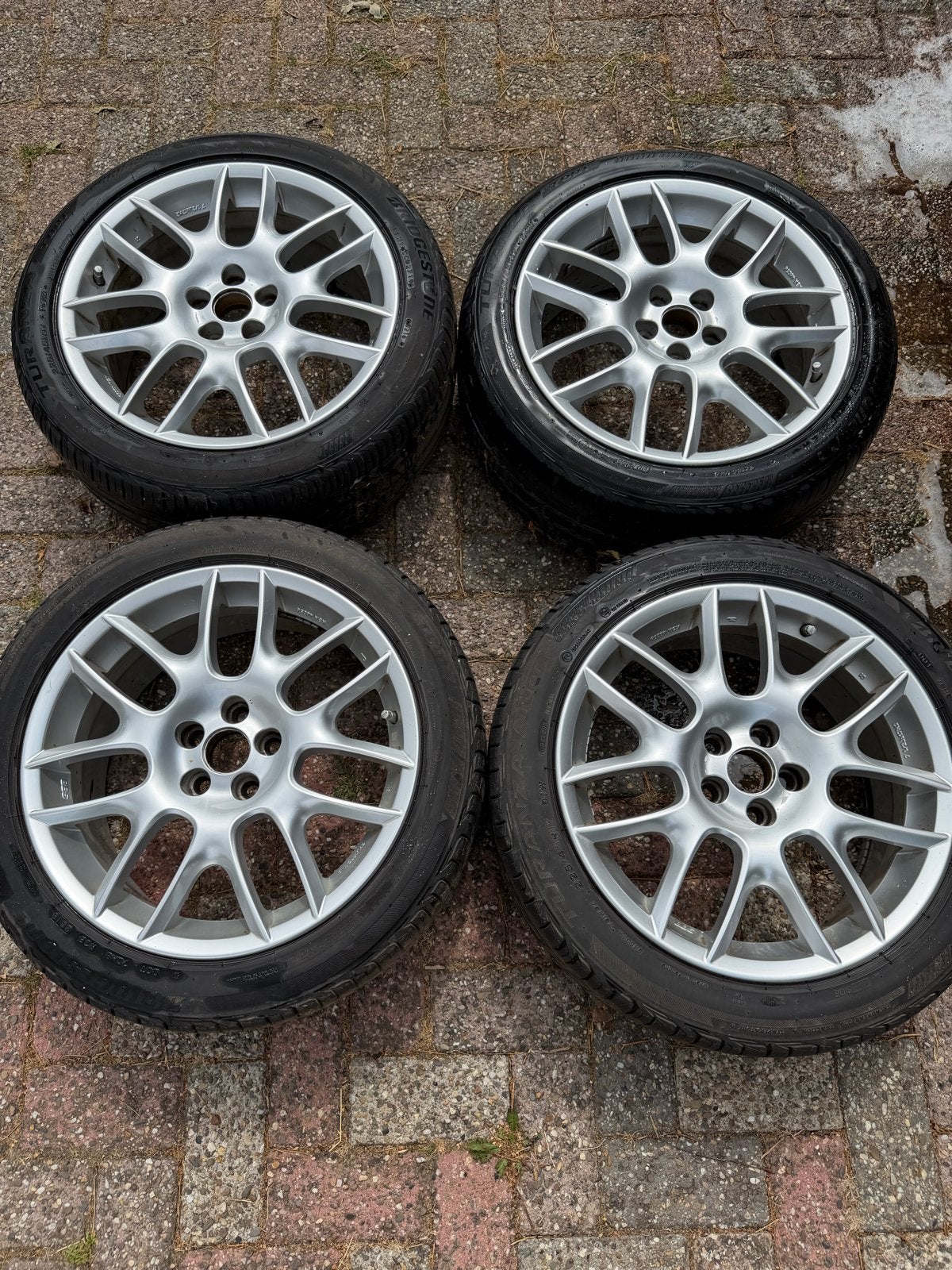 BBS CV002 Velgen met Bridgestone Turanza 225/45R17, Auto-onderdelen, Banden en Velgen, Ophalen, Gebruikt, Banden en Velgen, 17 inch