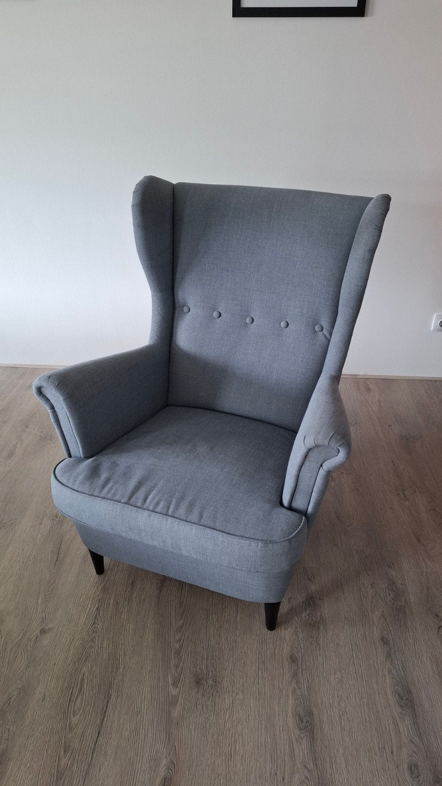 Ikea stoel Strandmom oorfauteuil donkergrijs, Ophalen, Ikea, landelijk, 75 tot 100 cm, Zo goed als nieuw
