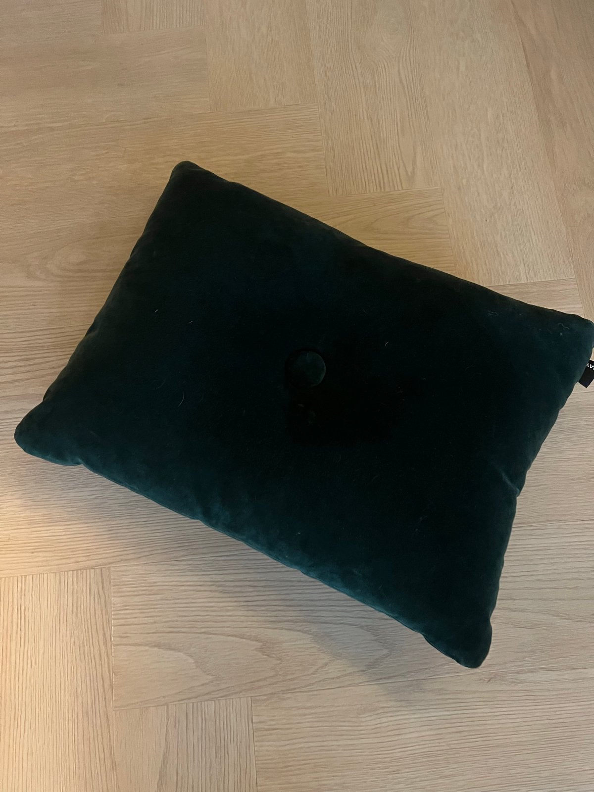 HAY dot Fluweel Sierkussen Donkergroen, Overige merken, Ophalen of Verzenden, Zo goed als nieuw, Sierkussen