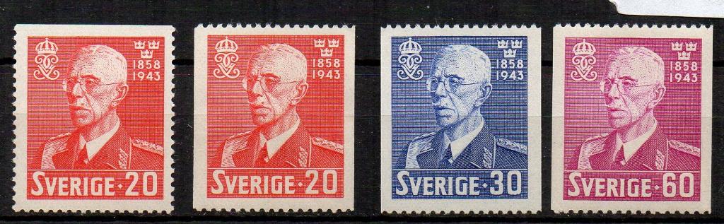Zweden Jaar 1943. Facit 344-346. Gustav V., Ophalen of Verzenden, Zweden, Postfris