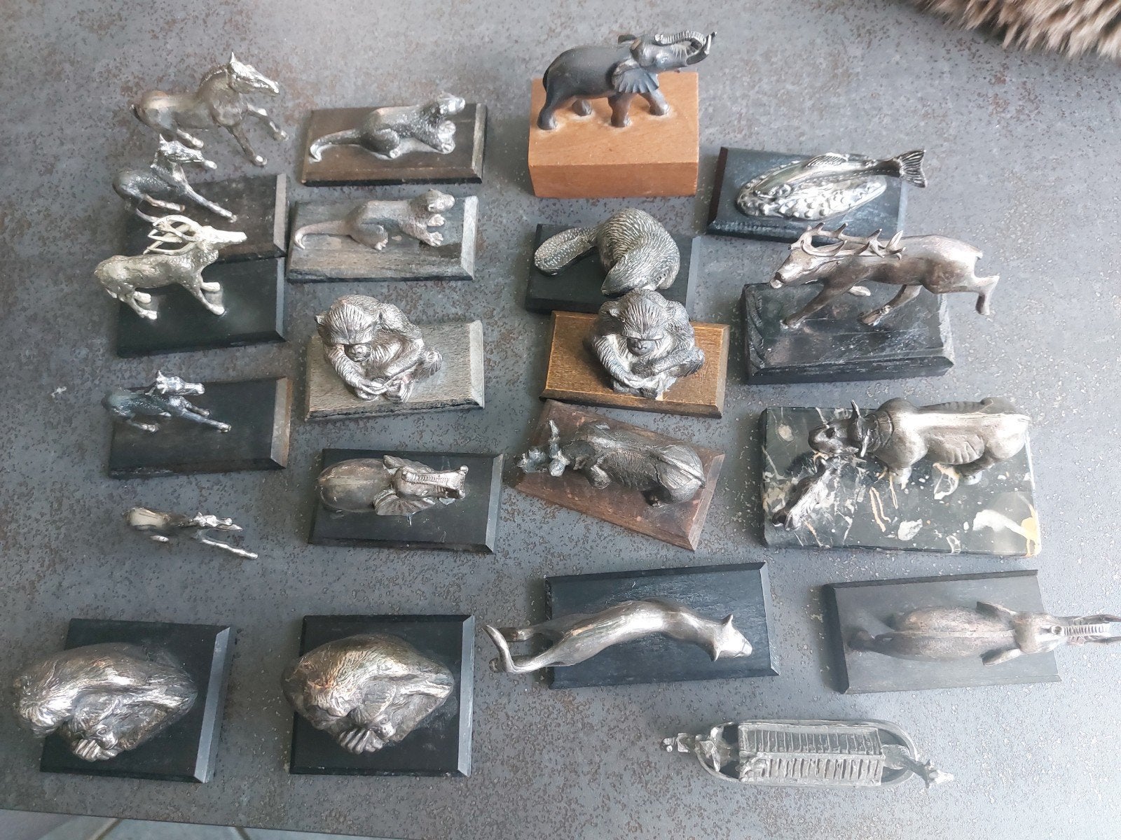 21 WNF Tinnen figuren. dieren. verzilverd, Ophalen of Verzenden