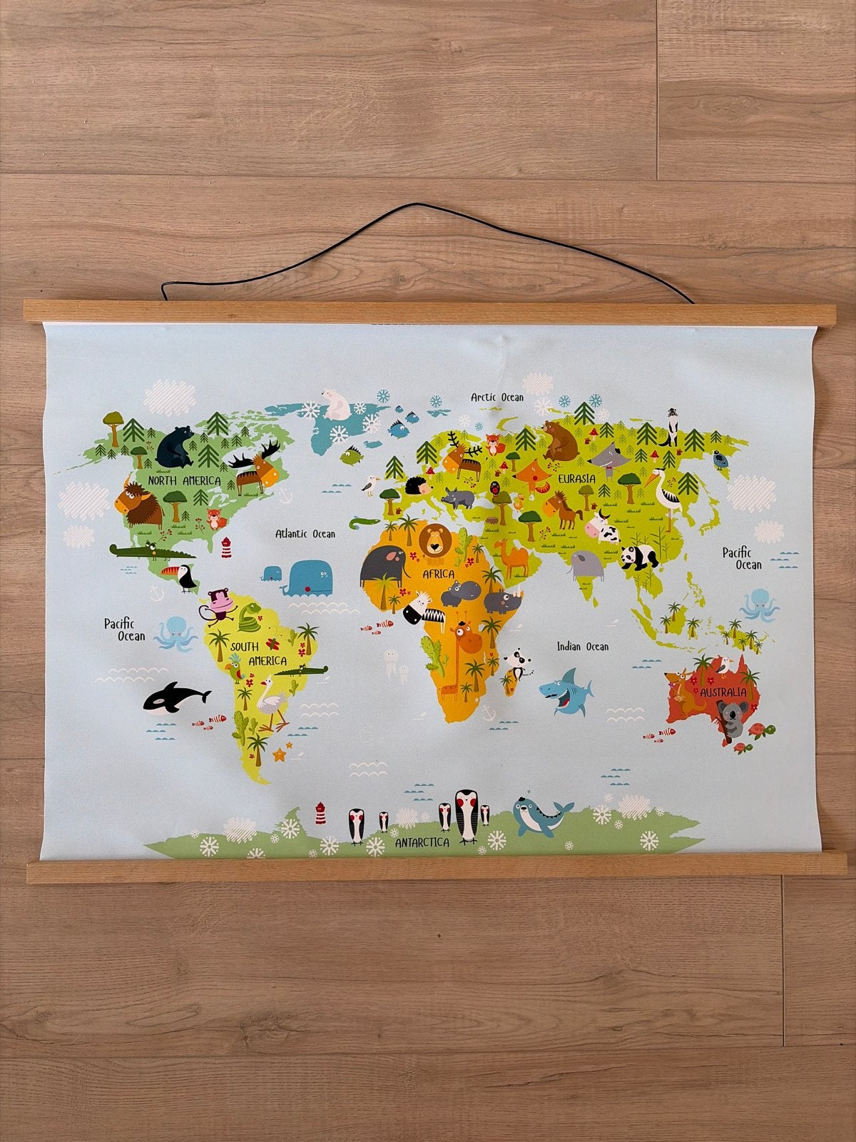 Poster Wereldkaart voor kinderen - Educatief en decoratief, Ophalen, 2000 tot heden, Wereld, Landkaart