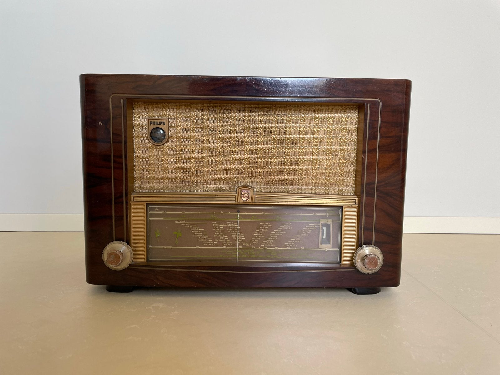 Werkende Vintage Philips Buizenradio Type BX 534 A /50, Ophalen, Gebruikt, Radio