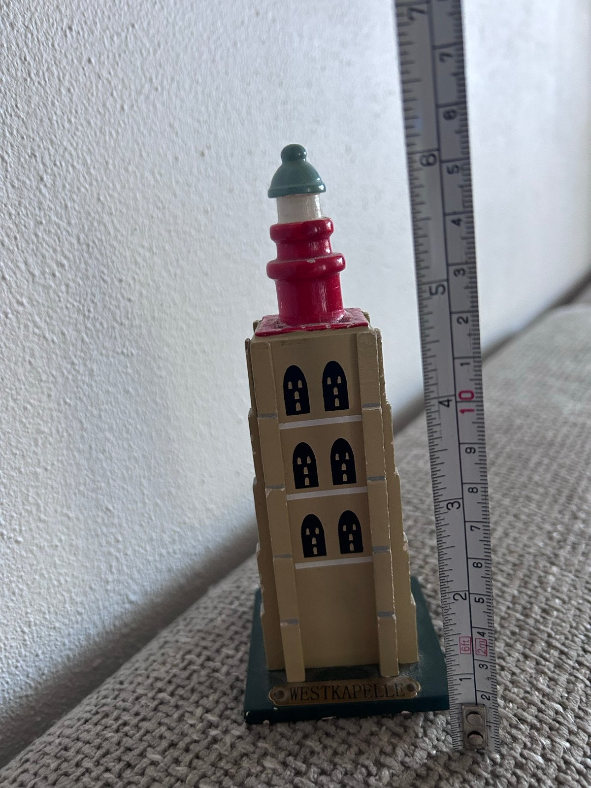 Houten miniatuur vuurtoren Westkapelle, Ophalen of Verzenden, Zo goed als nieuw