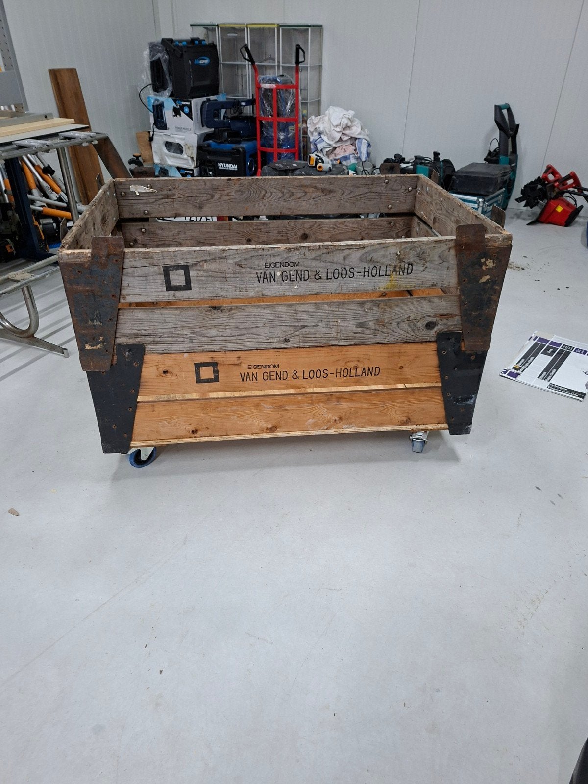Pallet krat op wielen 120x80 - Handige opslag, Gebruikt, 100 tot 150 cm, 75 tot 100 cm, Ophalen