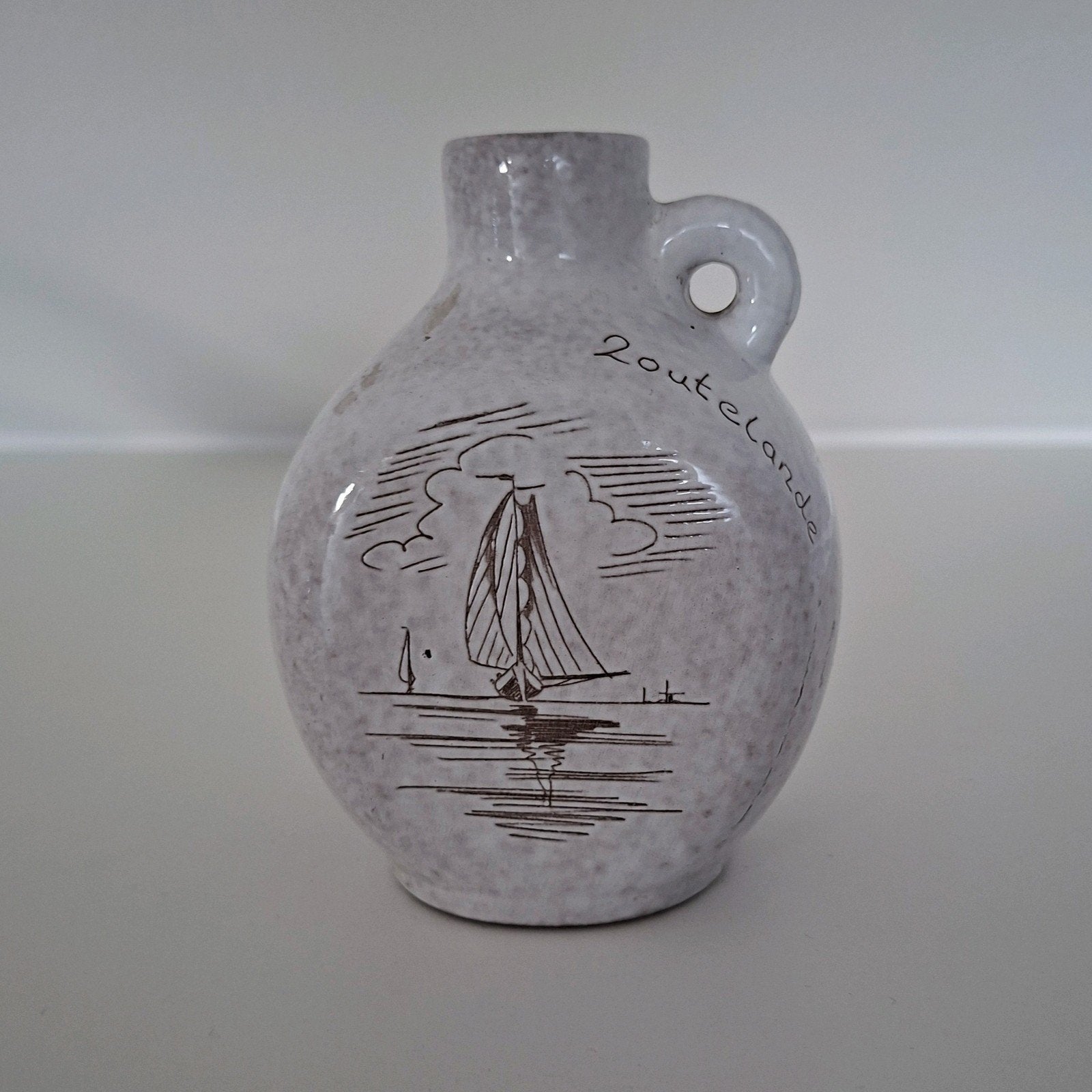 Souvenir vaasje Zoutelande met zeilboot decoratie, Ophalen of Verzenden