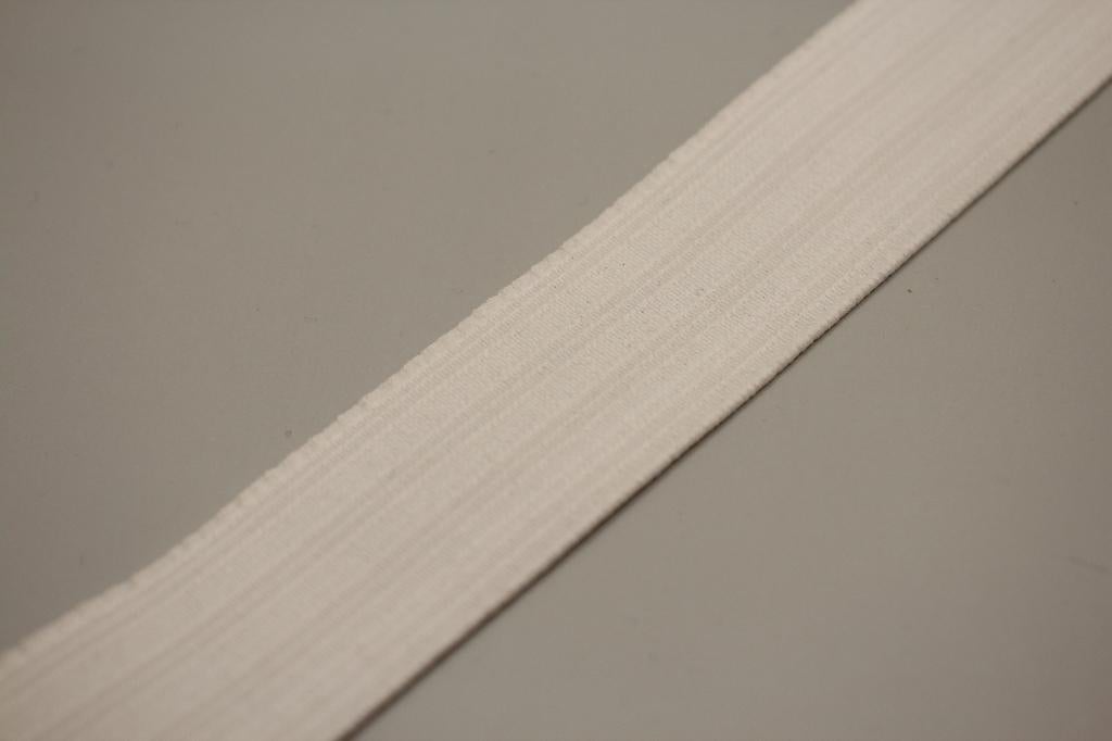 Basic plat elastiek - wit 2,5cm #3972, Ophalen of Verzenden, Nieuw, Lint, Band of Elastiek