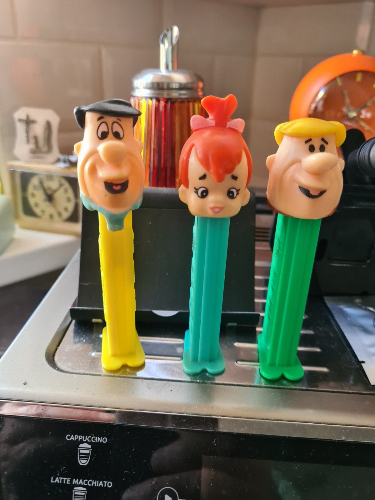 Vintage PEZ The Flintstones dispensers - Fred, Wilma, Barney, Ophalen of Verzenden, Gebruikt, Jongen of Meisje