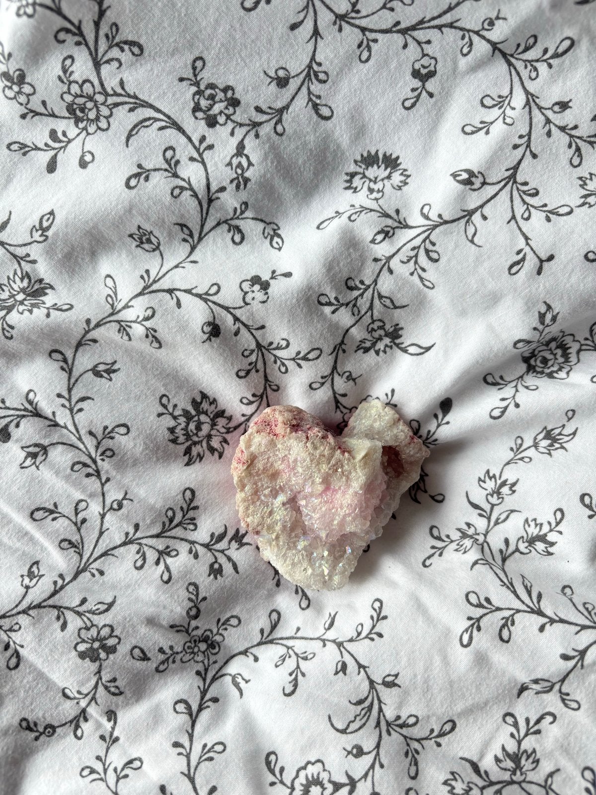 Roze Kwarts Kristal Hart - Natuurlijke Geode, Sieraden, Tassen en Uiterlijk, Edelstenen, Verzenden, Zo goed als nieuw