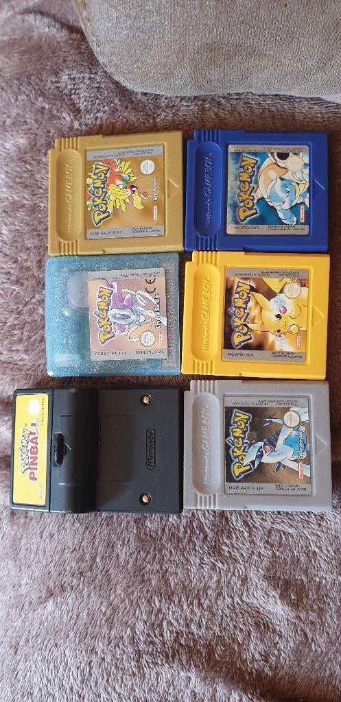 Pokémon Bundel Crystal, Gold, Silver, Yellow, Blue & Pinball, Spelcomputers en Games, Games | Nintendo Game Boy, Zo goed als nieuw
