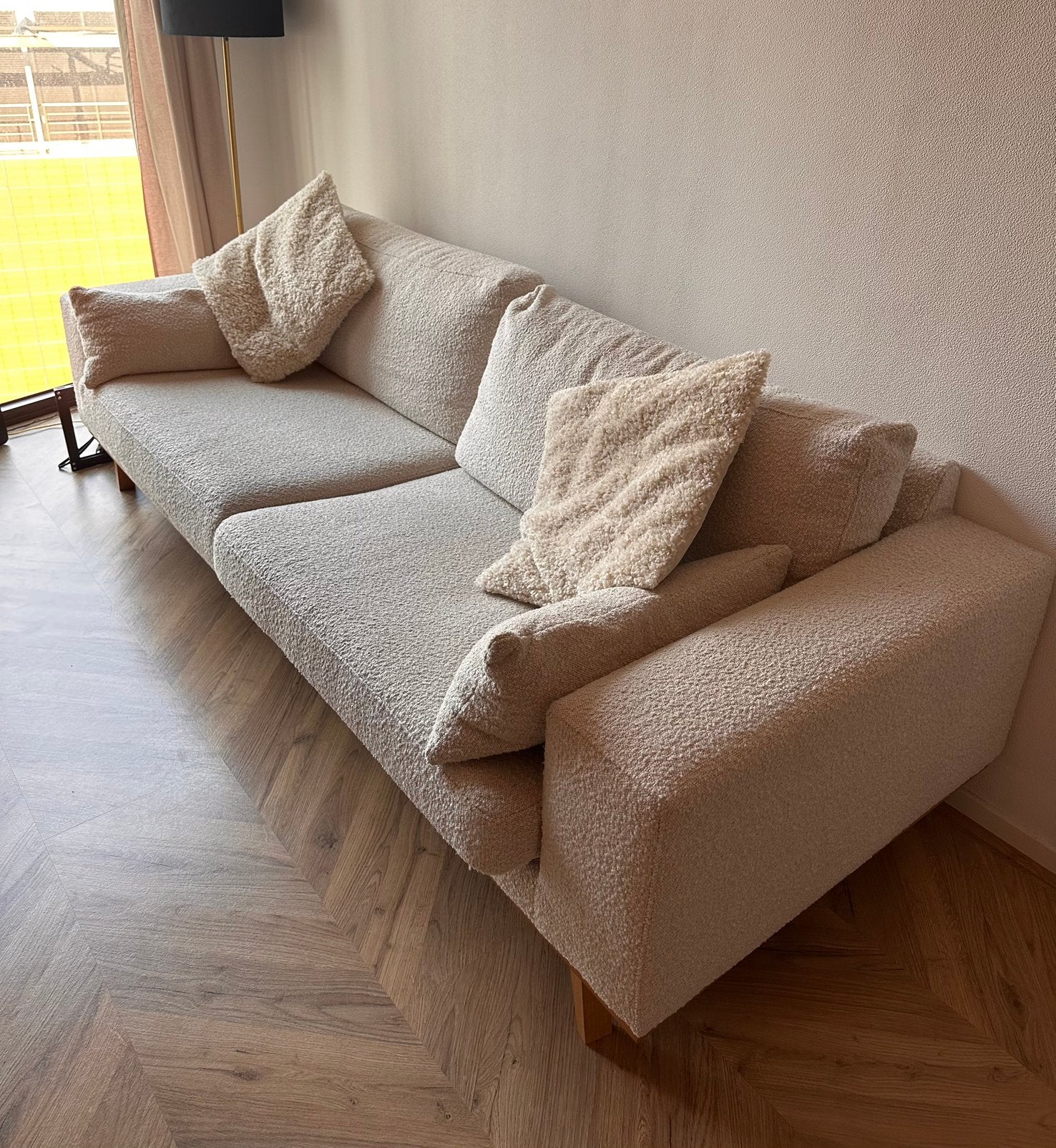 Teddy bank wit - 239 cm breed, Huis en Inrichting, Banken | Sofa's en Chaises Longues, Ophalen, Teddy, Tweepersoons, 75 tot 100 cm