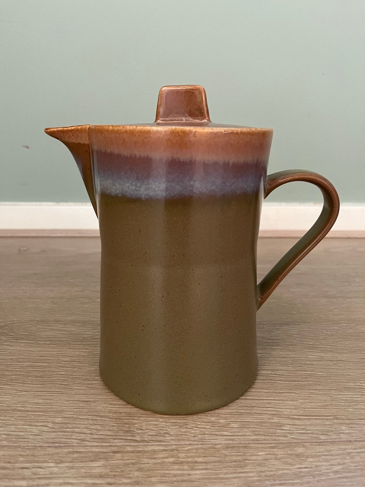 HKliving 70’s theepot - Keramiek - Groen/Bruin, Overige merken, Keramiek, Vintage, Ophalen of Verzenden