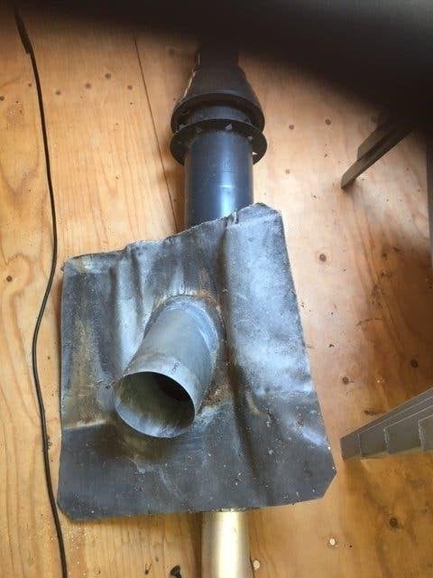 Dakdoorvoer nefit cv ketel + loodslab, Ophalen, Gebruikt, Minder dan 2 meter, 80 mm of meer