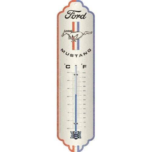 Ford Mustang logo reclame thermometer van metaal decoratie, Verzamelen, Ophalen of Verzenden, Nieuw, Auto's