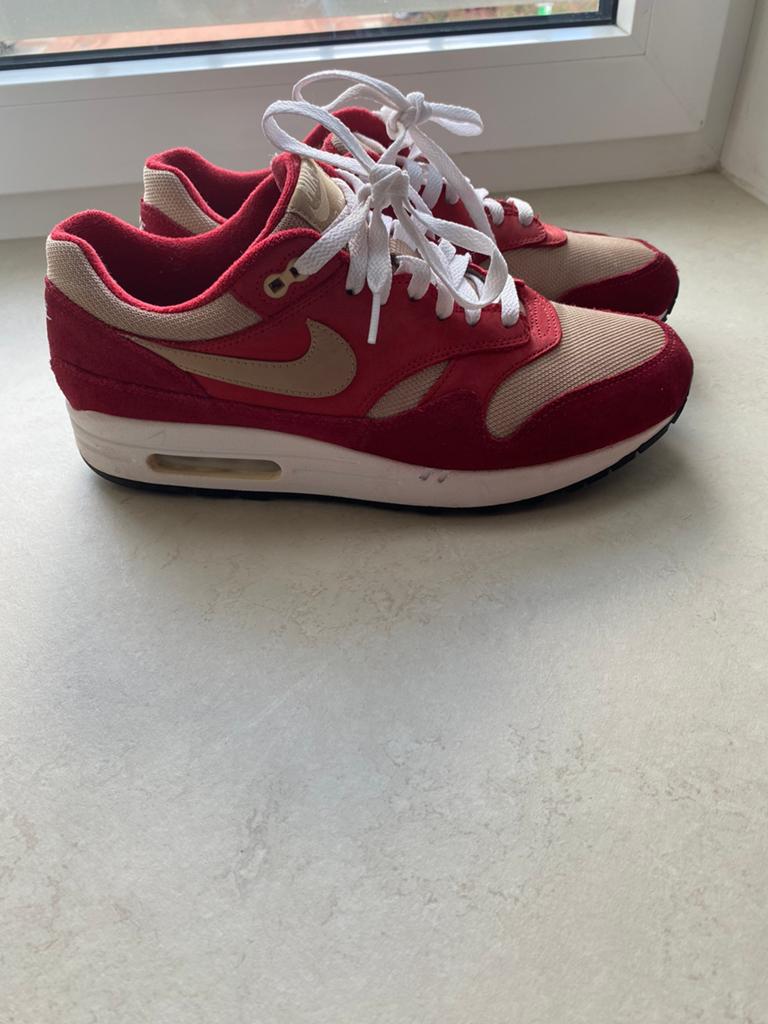 Nike Air Max 1 retro premium red curry, Ophalen of Verzenden, Gedragen, Sneakers of Gympen