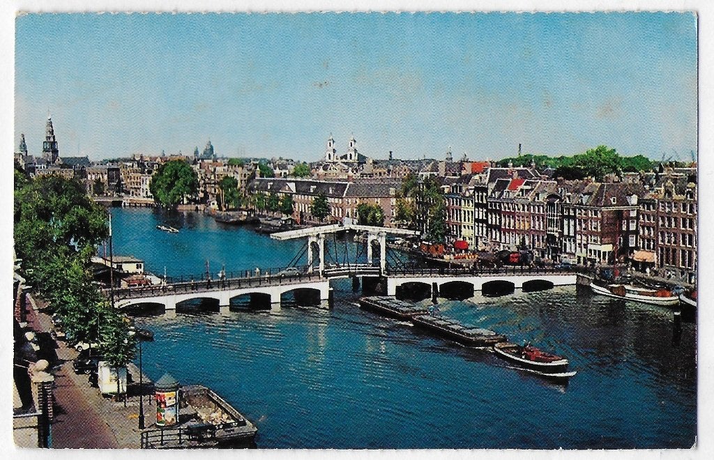 Amsterdam Magere brug ongelopen Ansichtkaart ( B3475, Ophalen of Verzenden, 1960 tot 1980, Gelopen, Noord-Holland