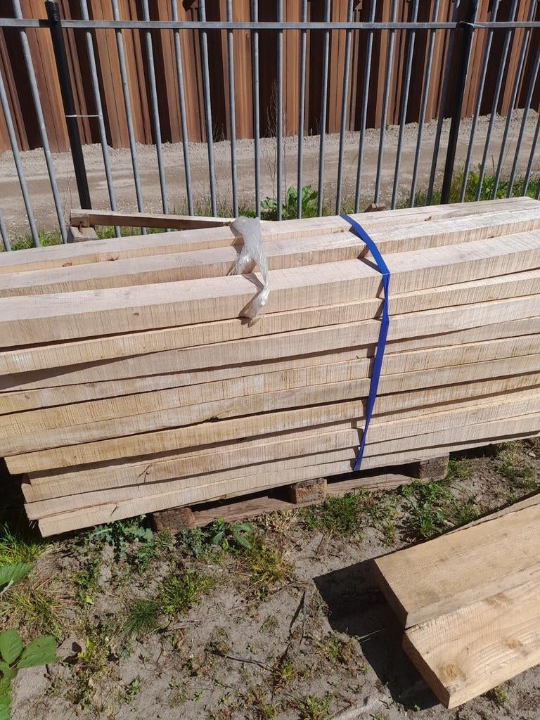 Grote partij hardhouten balken - 2 meter lengte, Ophalen, Gebruikt, 200 tot 250 cm, 50 mm of meer