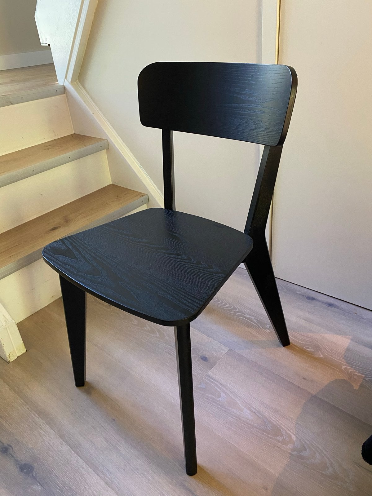Zwarte eetkamerstoelen Lisabo Ikea 4 st, Ophalen, Zwart, Hout, Vier