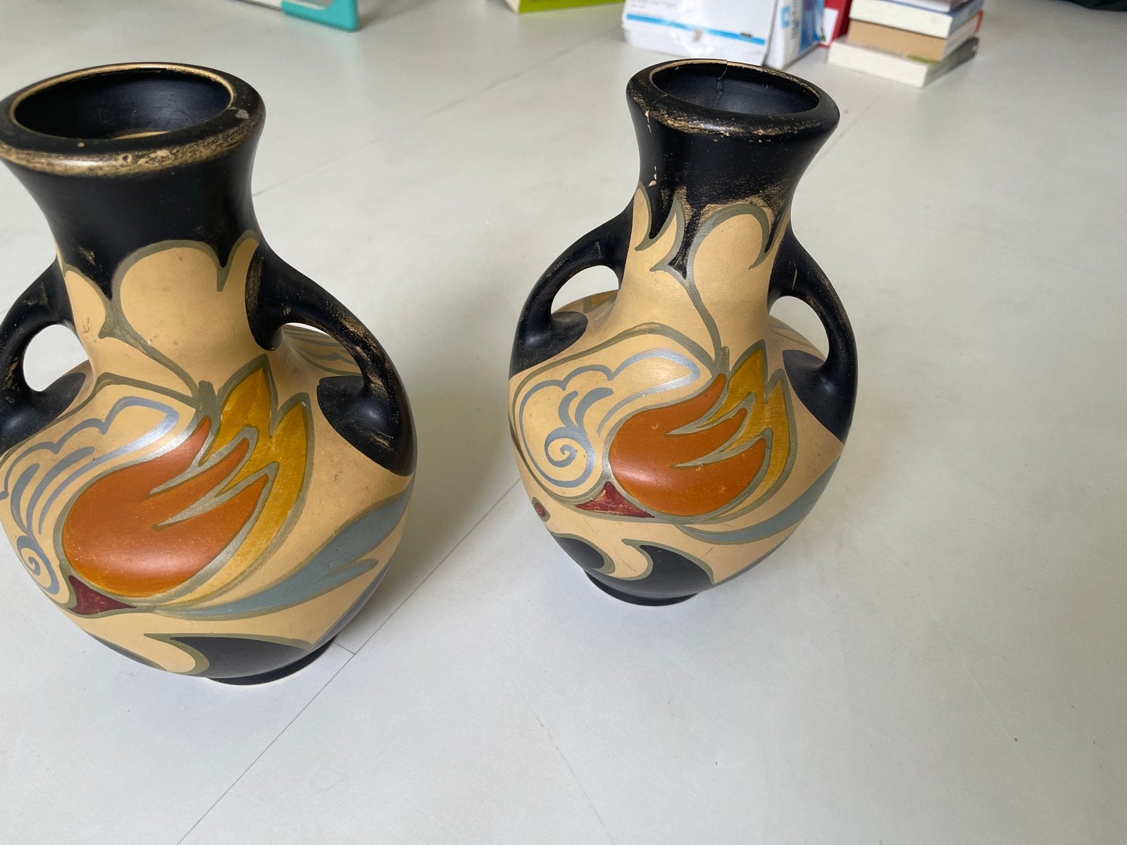 Set van 2 Sparta Gouda vazen - Art Nouveau stijl, Antiek en Kunst, Antiek | Vazen, Ophalen of Verzenden