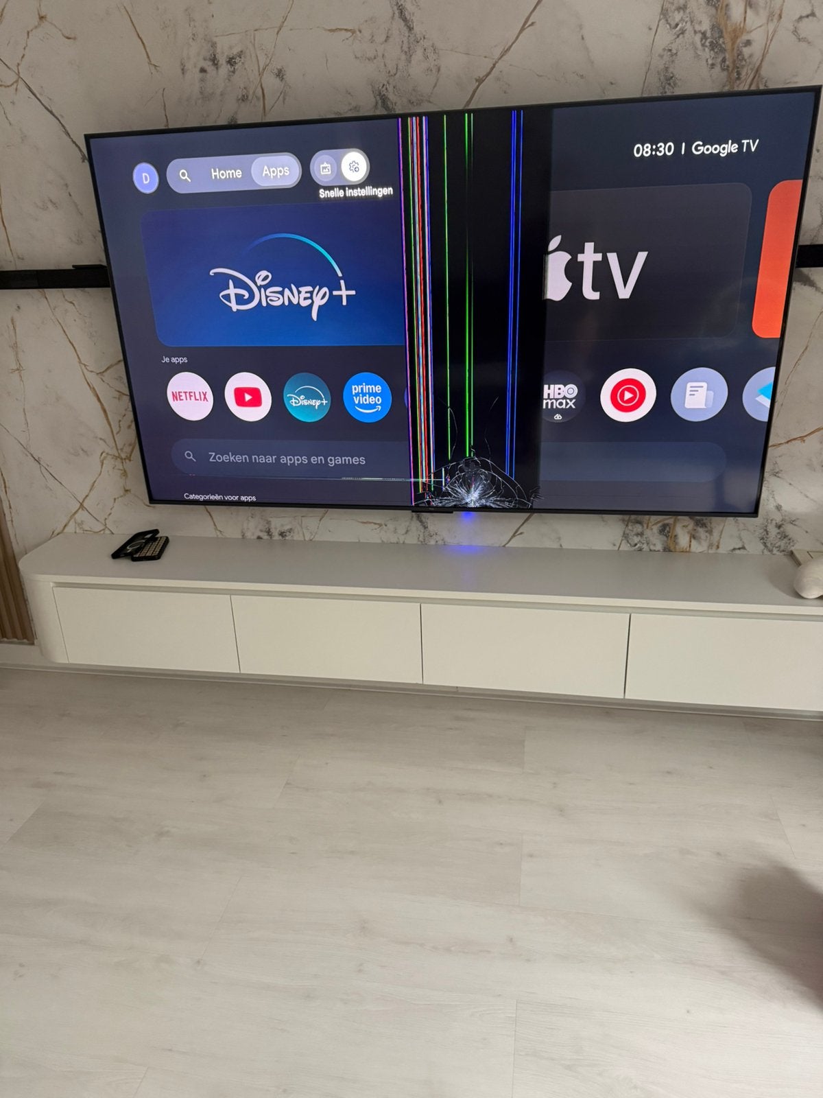 TCL TV 75 inch werkt goed scherm kapot, Audio, Tv en Foto, Televisies, QLED, 120 Hz, Zo goed als nieuw, 100 cm of meer