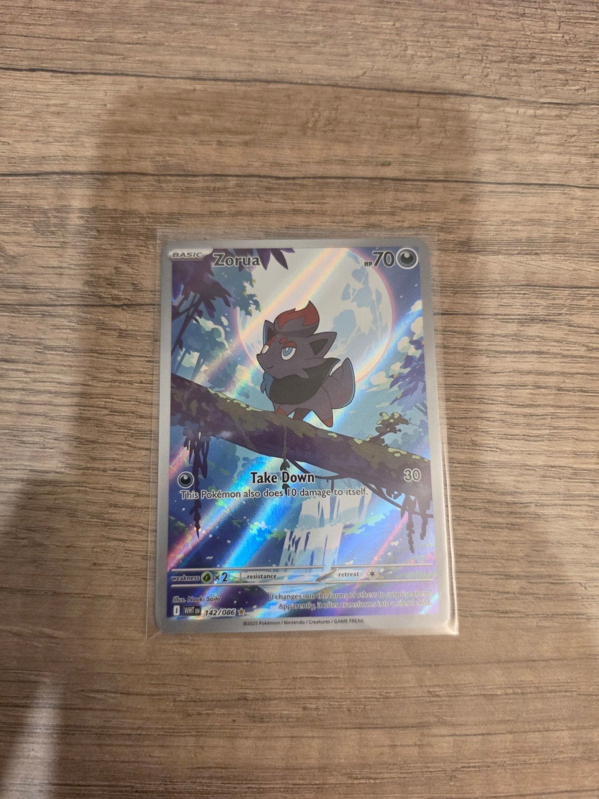 Zorua (142/086) Pokémon kaart, Hobby en Vrije tijd, Verzamelkaartspellen | Pokémon, Ophalen of Verzenden, Zo goed als nieuw, Losse kaart