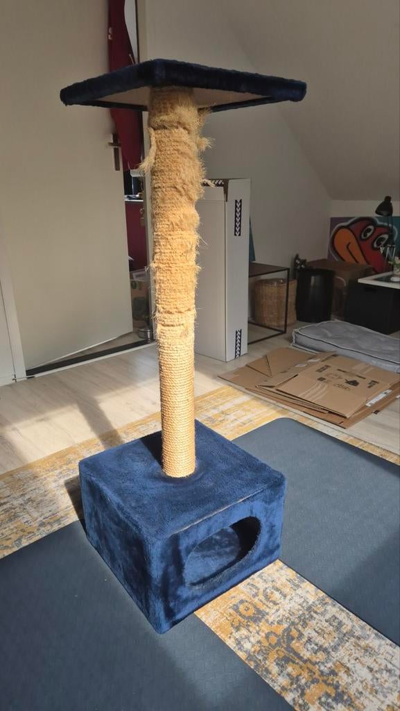 Blauwe kattenkrabpaal, Dieren en Toebehoren, Ophalen, Gebruikt, Krabpaal