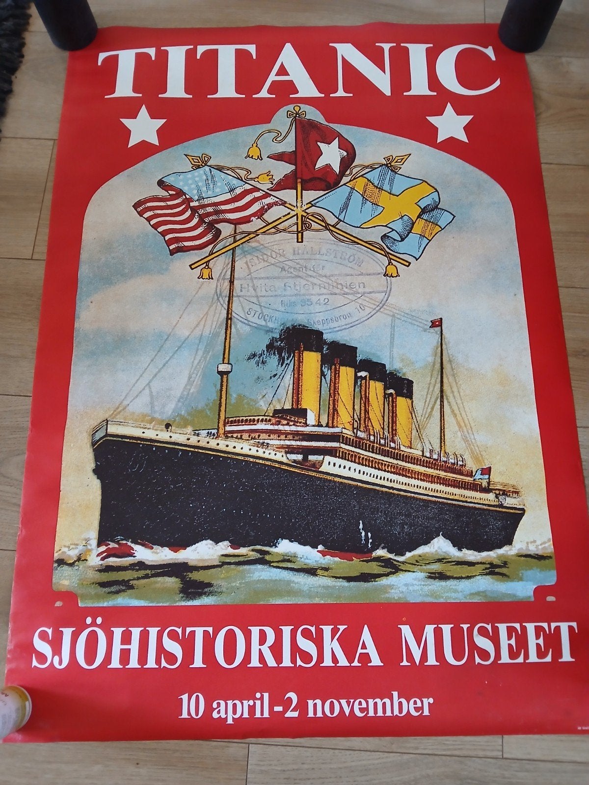 Vintage Titanic Poster - Sjöhistoriska Museet, Ophalen of Verzenden, A1 t/m A3, Overige onderwerpen, Rechthoekig Staand