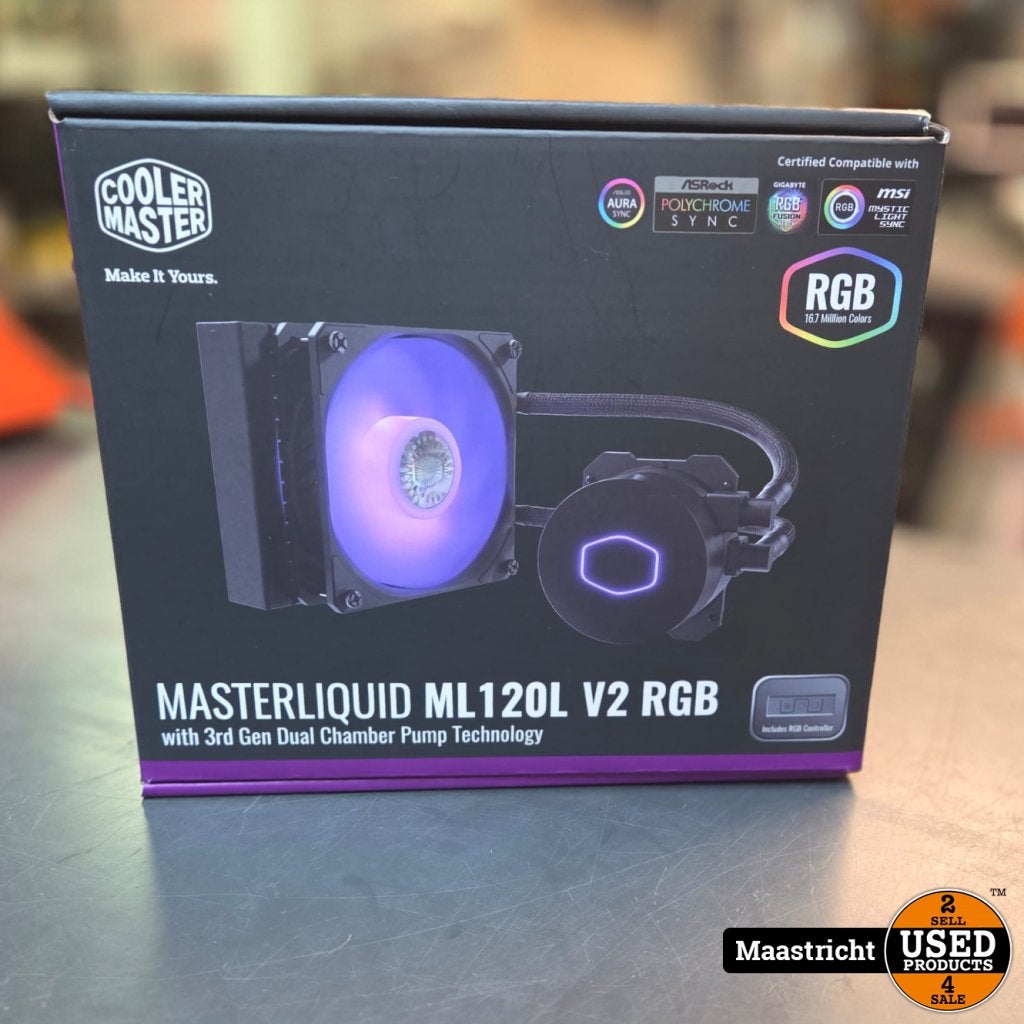 Cooler Master MasterLiquid ML120L V2 RGB, Computers en Software, Pc- en Netwerkkabels, Gebruikt