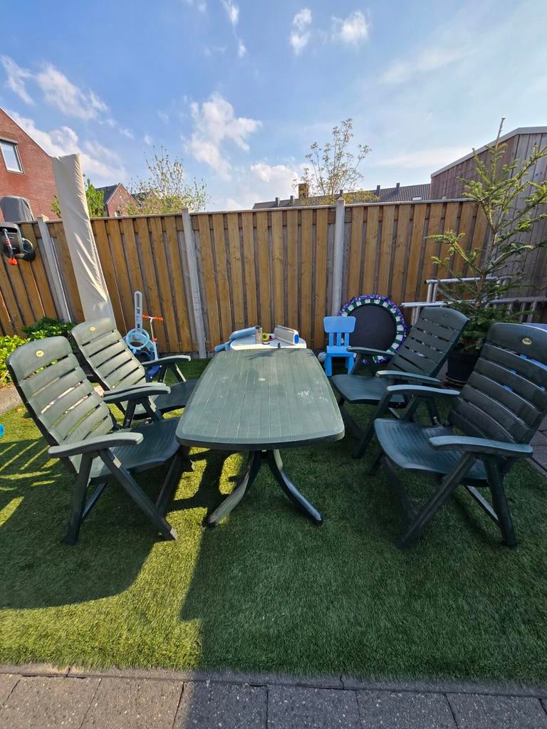 Prachtige set van Hartman Prestige 6 stoelen/een tafel, Tuin en Terras, Tuinsets en Loungesets, Ophalen, Gebruikt, Kunststof