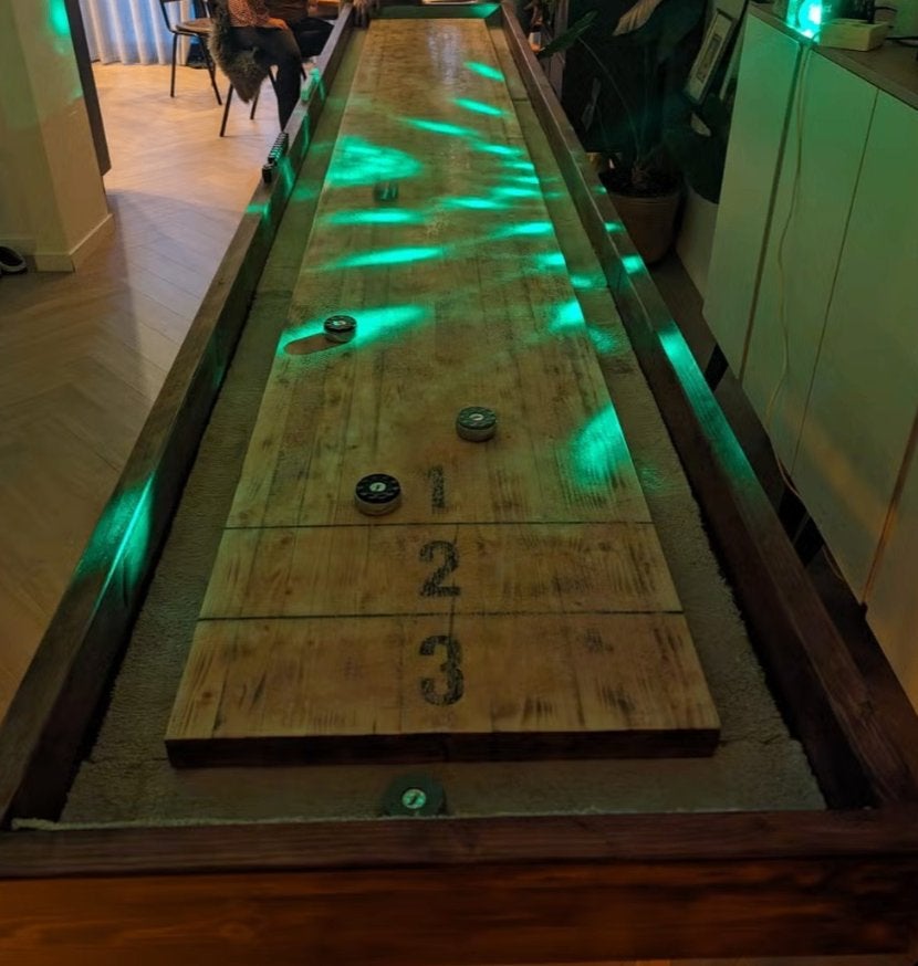 Grote 14ft Shuffleboard Tafel (431x71cm) - Gebruikt, Ophalen, Gebruikt