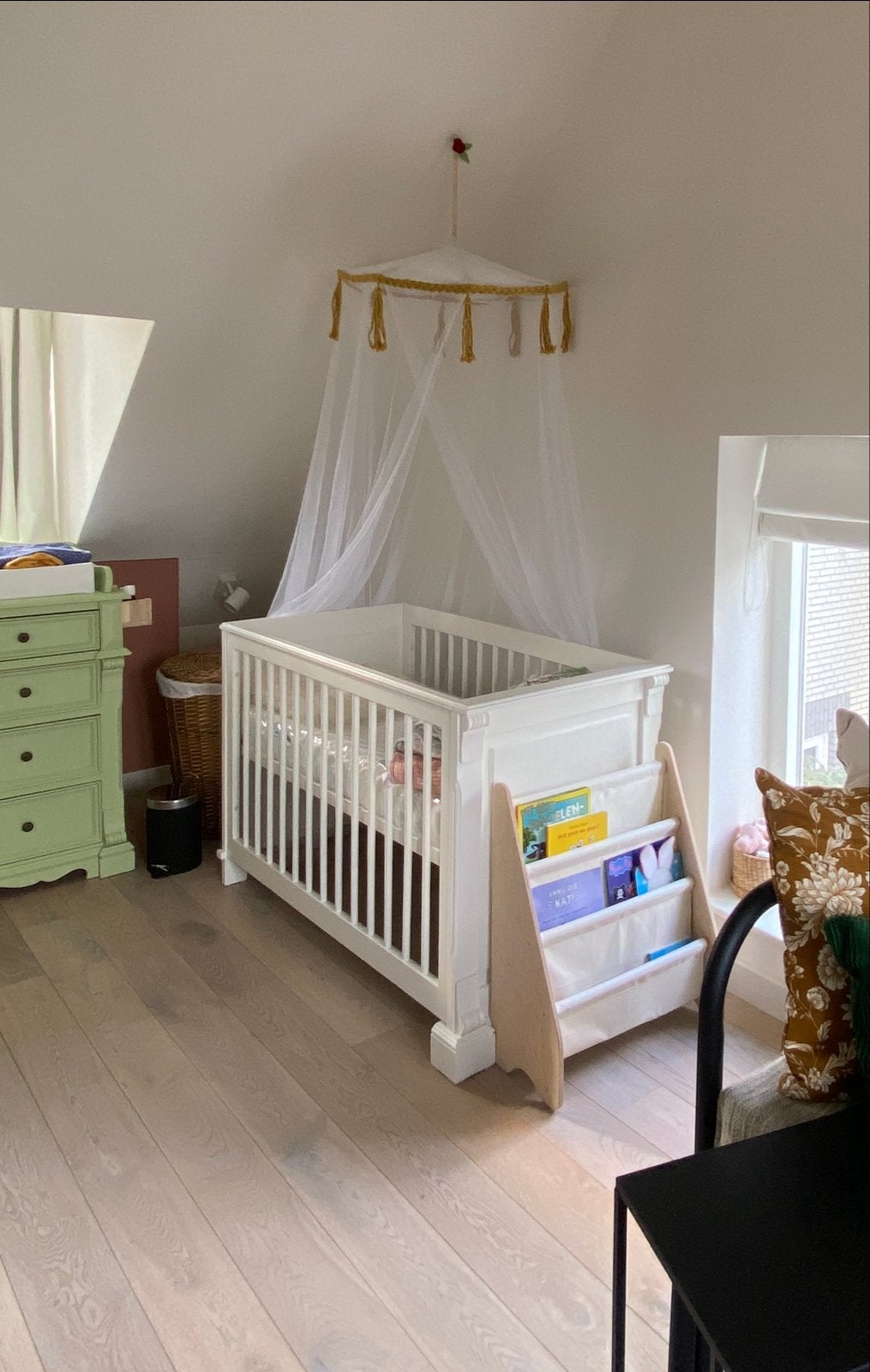 Wit Ledikant met ABZ Airgo Koala Babymatras 60x120, Wit, Zo goed als nieuw, Hout, Eenpersoons