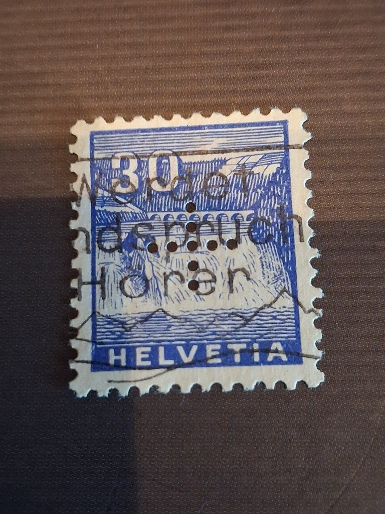 Postzegels Zwitserland-1937-dienst-kreuzlochung-gestempeld, Verzenden, Gestempeld