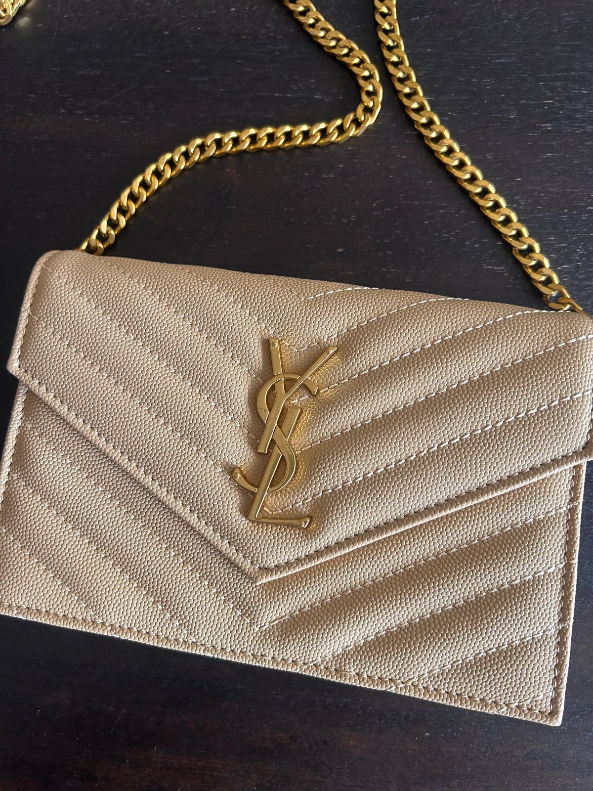 YSL Tas - Zo goed als nieuw, echt leer, Ophalen of Verzenden, Zo goed als nieuw, Beige, Schoudertasje