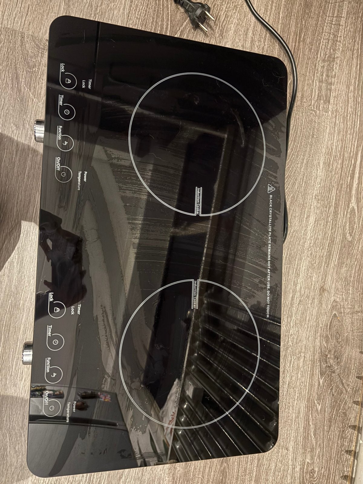 Dubbele inductiekookplaat 2 pits – 1 pit defect, Witgoed en Apparatuur, Gebruikt, 3 kookzones of minder, Ophalen of Verzenden