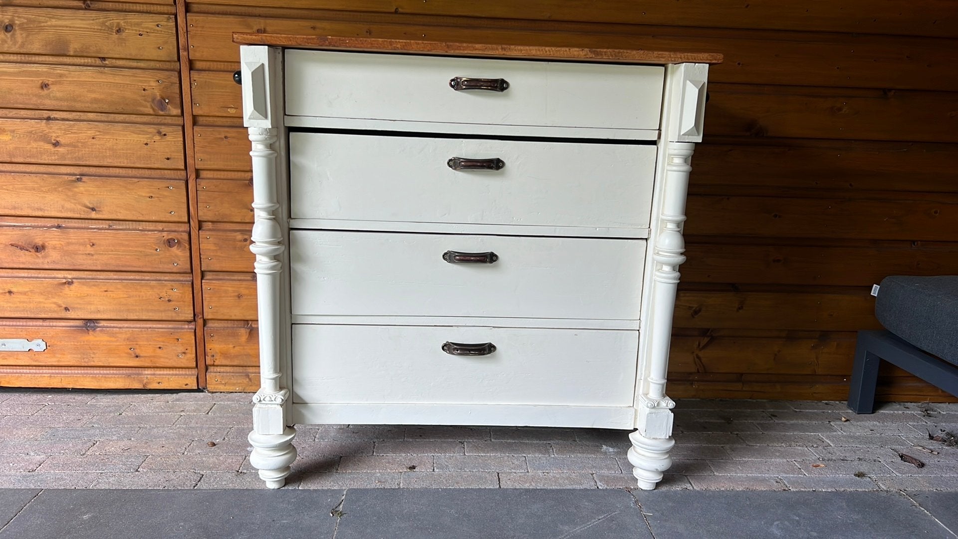 Brocante ladekast, Huis en Inrichting, Kasten | Ladekasten, Ophalen, Gebruikt, 50 tot 100 cm, 3 of 4 laden
