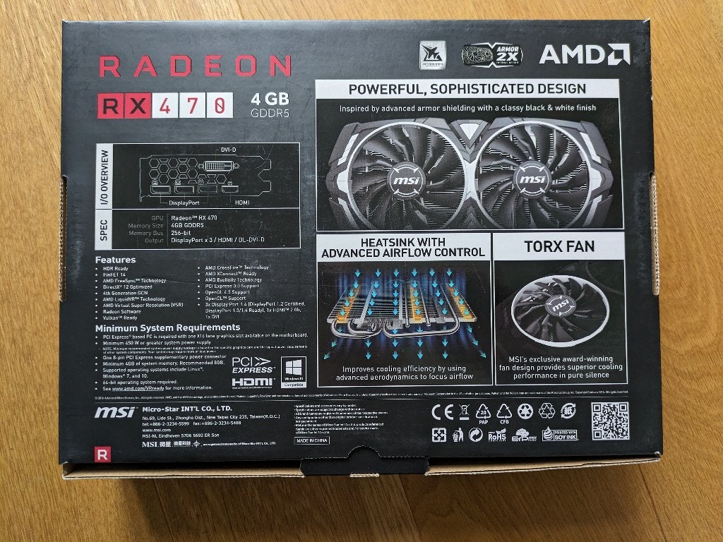Foto 4 van MSI Radeon RX 470 Armor 4G OC (4GB GDDR5), in originele doos