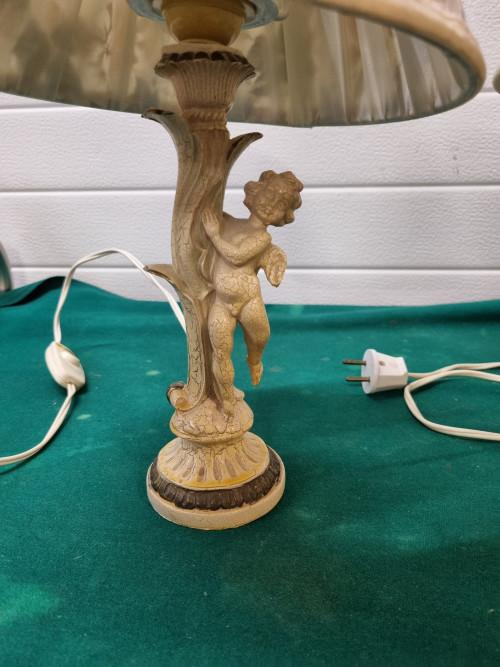 tafellampen met engel en gebloemde kapjes vintage, Huis en Inrichting, Ophalen of Verzenden, 'T Olde Gre-j, Info@toldegrej.nl