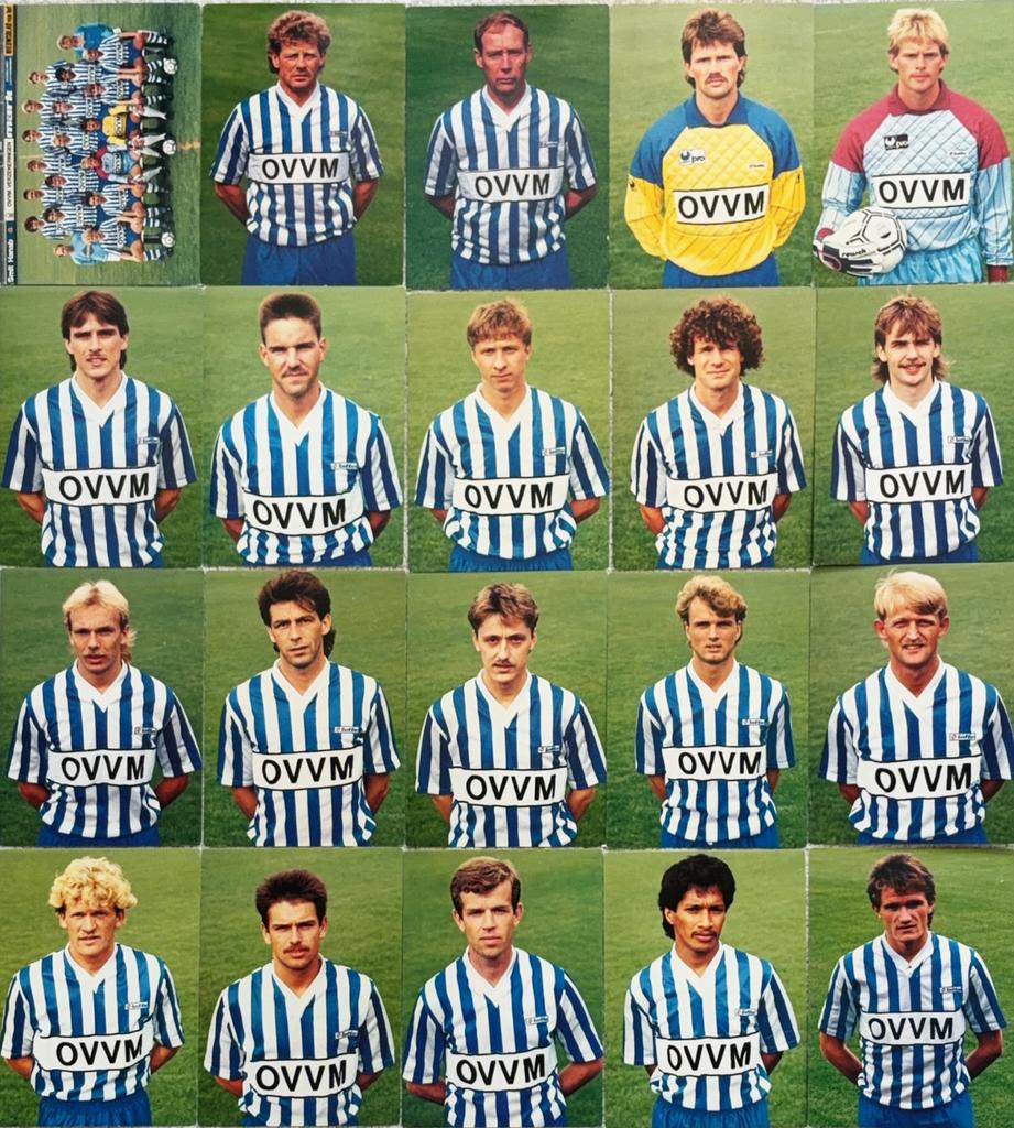 19 Spelerskaarten +elftalkaart SC Veendam -seizoen 1987/1988, Verzamelen, Verzenden, Zo goed als nieuw, Feyenoord, Spelerskaart